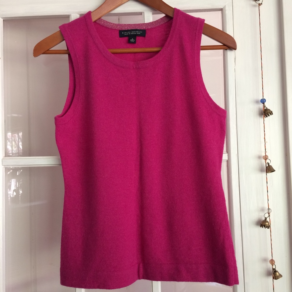 Banana Republic Wool Vest in Fucsia
